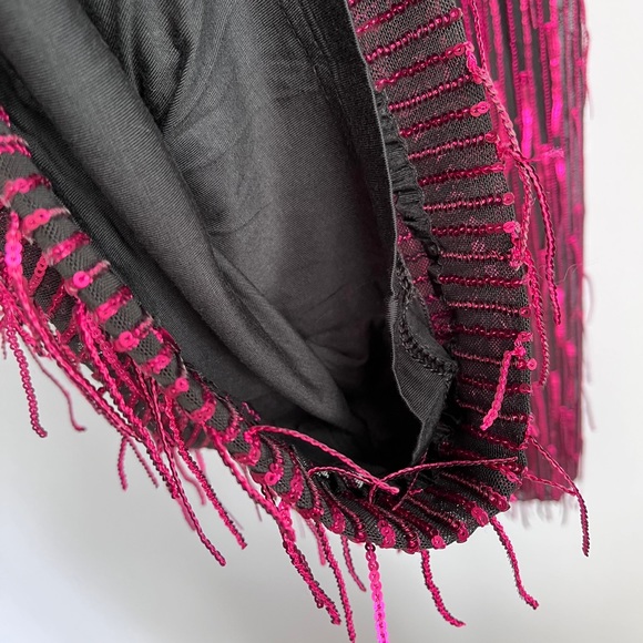 NWT Anthropologie Maeve Fringed Sequined Wide-Leg Pants 4 Petite - Picture 4 of 13